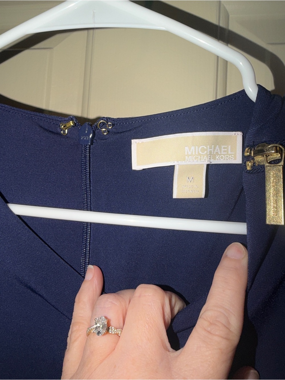 Michael kors Sleeveless Navy Blue jumpsuit with Waist Tie - Picture 3 of 6